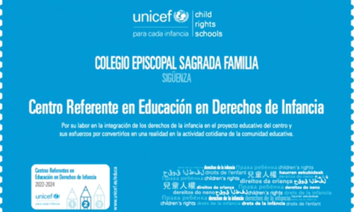El Colegio Sagrada Familia de Sigüenza, reconocido por UNICEF como Centro Referente en Educación en Derechos de la Infancia